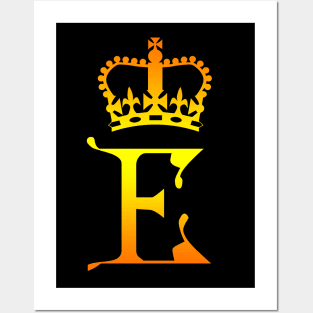 Queen Elizabeth II Golden Monogram Posters and Art